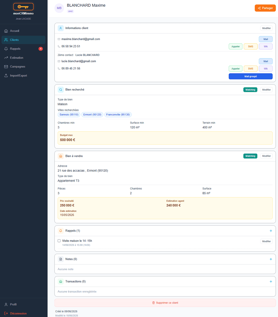 Fiche client